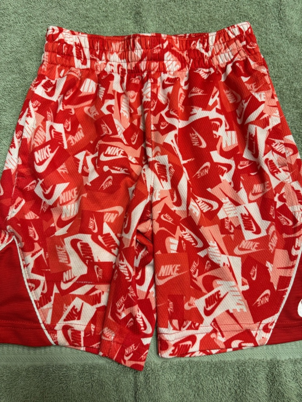 Nike Red and White Logo-Print Mesh Shorts for Kids